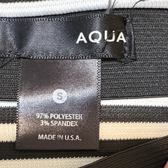 Aqua Black and White Striped Women's Skirt with Ruffle Size Small - Picture 4 of 9